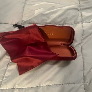 Gucci, burgundy-ish color, eyeglass case